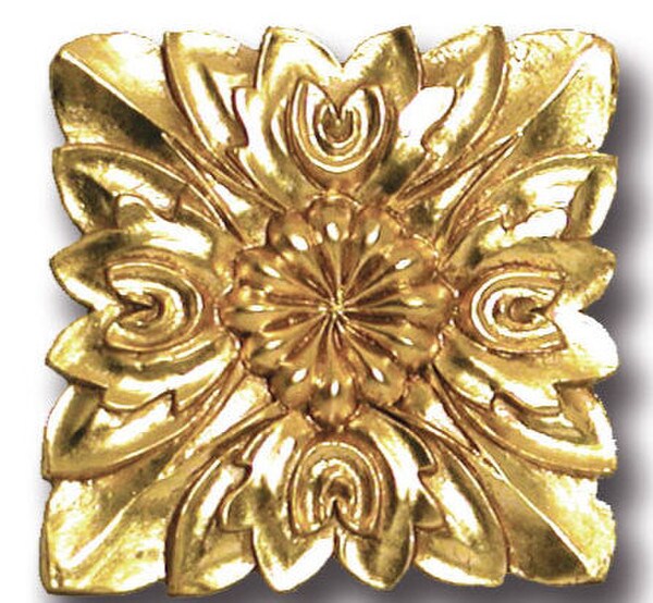 Rosette Ceramic Decoration - Golden finish with flower design